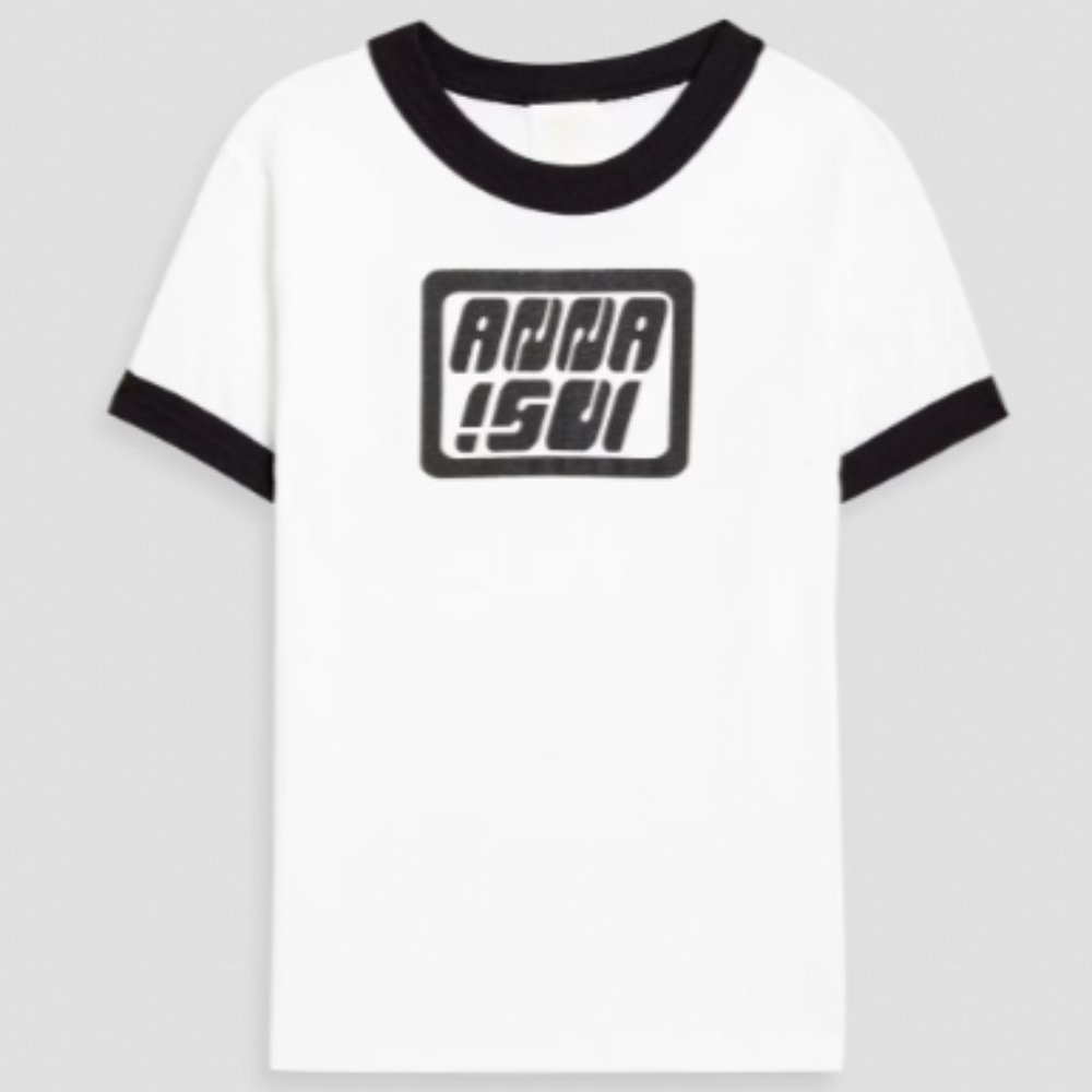 ANNA SUI Printed cotton-blend jersey T-shirt